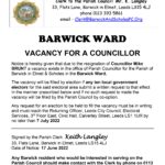 Casual Vacancy on the Parish Council due to the resignation of Mike Brunt